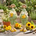 Figurines décoratives décoration de table de jardinier été vert jaune 16,5×5,5cm 2pcs | Floristik24.be
