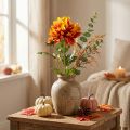 Fleurs artificielles décoration dahlias fleurs artificielles orange 62cm | Floristik24.be