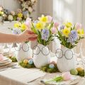 Vase avec verres décoration Pâques céramique blanc Ø8,5cm H13cm 3 pcs | Floristik24.be
