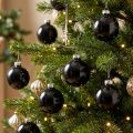 Boules de Noël noires boules d'arbre en verre Ø4cm 24 pcs | Floristik24.be