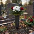 Vase funéraire anthracite 28,5cm | Floristik24.be