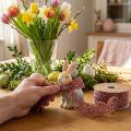 Ruban velours Oeufs de Pâques ruban décoratif Pâques vieux rose 40mm 5m | Floristik24.be
