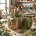 Ruban de jute ruban quadrillé ruban décoratif en vert olive 5cm 40m | Floristik24.be