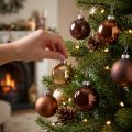 Boules de Noël boules de verre mélangées marron doré Ø4cm 24 pcs | Floristik24.be