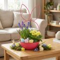 Pot de fleurs de Pâques décoratif, lapin, panier en métal pour intérieur/extérieur, 33 cm | Floristik24.be
