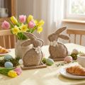 Figurines de lapin de Pâques, décoration printanière pour salon et table, 18 cm, lot de 6 | Floristik24.be
