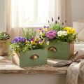 Boîte à plantes décoration tiroirs en bois 22/18cm lot de 2 pièces | Floristik24.be