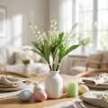 Muguet décoratif fleurs printanières artificielles blanc 31cm 3 pcs | Floristik24.be
