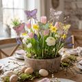 Bouchons de fleurs décoration printanière papillons en bois 6cm 10pcs | Floristik24.be