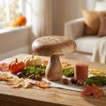Décoration champignon en bois décoration bois champignon décoration automne naturel Ø15cm H14,5cm | Floristik24.be