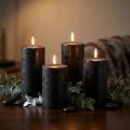 Bougies noires bougies piliers de couleur unie 50x100mm 4 pcs | Floristik24.be
