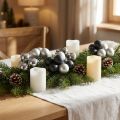 Mini boules de Noël argent, verre anthracite Ø40mm mix 32 pcs | Floristik24.be