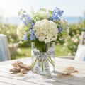 Ruban cadeau décoration maritime coquillages bleu 25mm 15m | Floristik24.be