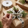 Ruban de Noël Ruban Gris Noël 25mm 18m | Floristik24.be