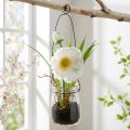 Coquelicot en verre à suspendre, blanc. H22cm | Floristik24.be