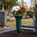 Vases funéraires Décoration funéraire en plastique Vert foncé H31cm 5pcs | Floristik24.be