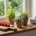 Pots à herbes artificielles assorties pour cuisine, jardin, balcon ou terrasse, 15cm, lot de 3 | Floristik24.be