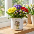 Tasse/pot décoratif, émaillé, Ø11,5 cm H10 cm | Floristik24.be