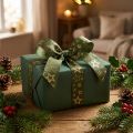 Ruban décoratif de Noël avec étoiles vert doré L25mm L15m | Floristik24.be