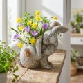 Pot de fleurs décoratif en béton motif lapin gris antique 33,5 x 17 x 29,5 cm | Floristik24.be
