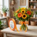 Ruban décoratif, ruban cadeau, ruban orange à lisière, 8 mm, 50 m | Floristik24.be