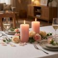 Bougies piliers roses 85×150 mm, couleur unie, lot de 2, idéales pour la décoration et une ambiance romantique. | Floristik24.be