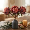 Protea décorative fleurs artificielles rouge-orange 34cm 3pcs | Floristik24.be