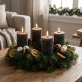 Bougies piliers unies, anthracite, 70 x 100 mm, lot de 4 – décoration, Avent, longue durée de combustion | Floristik24.be