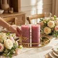 Bougies colorées unies vieux rose 85x120mm 2pcs | Floristik24.be