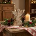 Décoration d'ange de Noël en bois de manguier de Noël 20×18×2,5cm | Floristik24.be