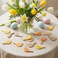 Décoration oiseau déco bois printemps jaune/beige/orange Ø4cm 72 pcs | Floristik24.be