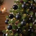 Mini boule de sapin de Noël, mélange décoration sapin, boules de Noël noires H4,5cm Ø4cm verre véritable 24 pcs | Floristik24.be