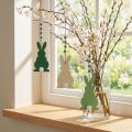 Lapins de Pâques à suspendre, décoration printanière, pendentif, lapins décoratifs vert, blanc 3 pièces | Floristik24.be