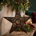Étoile de Noël en Métal Noir et Cuivre H25,5cm | Floristik24.be