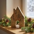 Décoration de maison en bois Maison de Noël décoration de maison en bois support en bois H15cm | Floristik24.be