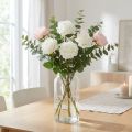 Rose Blanche Fausse Rose sur Tige Fleur de Soie Fausse Rose L72cm Ø13cm | Floristik24.be