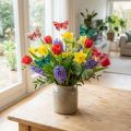 Mini papillon sur fil rouge, vert 6,5cm 12 pcs | Floristik24.be