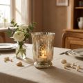Lanterne en verre porte-bougie chauffe-plat en verre Ø11cm H14.5cm | Floristik24.be