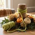 Cordon en feutrine duveteuse Mirabell, laine, vert, ruban décoratif de 25 m pour l'art floral, la décoration, les loisirs créatifs et le bricolage. | Floristik24.be