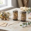Bobine de ruban en jute avec ciseaux Ø5cm H8cm 2 pièces | Floristik24.be