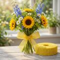 Ruban de jute jaune, 5 cm de large, 40 m de long | Floristik24.be