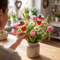 Coeurs décoratifs avec des souris sur un bâton rouge 12 pcs | Floristik24.be