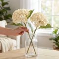 Hortensias décoratifs artificiels crème en soie 34 cm 2 pièces | Floristik24.be