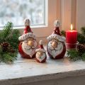 Jolie figurine de Père Noël en céramique, rouge et blanc, 10 cm - décoration de Noël parfaite - 4 pièces | Floristik24.be