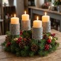 Bougeoir à coller couronne de l'Avent Ø6,5cm H14cm 4 pcs | Floristik24.be