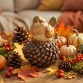 Décoration d'automne : oiseau en pomme de pin, figurine d'oiseau, H19cm | Floristik24.be