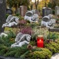 Décoration funéraire Ange sur pique Blanc Gris 6cm 4 pièces | Floristik24.be