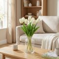 Tulipes artificielles Blanc Crème Real Touch 38cm 7 pcs | Floristik24.be