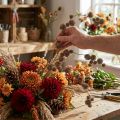 Branche Décorative Platane avec Fruits Décoration d'Automne Artificielle Platane Brun L82cm Ø2-4cm | Floristik24.be