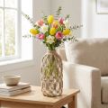 Vase décoratif en verre bouteille macramé jute naturel Ø10,5cm H26cm | Floristik24.be